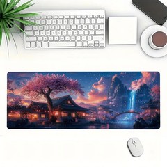 Cherry Blossom Mouse Pad Large Japanese 31.5L x 11.8W inches,