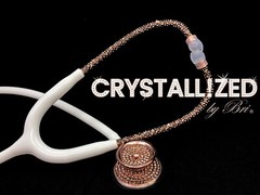 Bling Rose Gold White Stethoscope AUSTRIAN CRYSTALS Custom Bedazzled MDF MD One