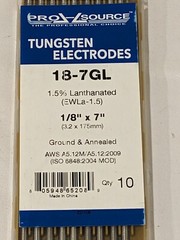 PRO-SOURCE TIG Welding Rod: 7" OAL, 1/8" Dia Qty 9 18-7GL