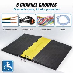 Vevor 45 in. x 31.5 in. 22000 lbs. Load 5-Channel Cable Cord Protector Ramp
