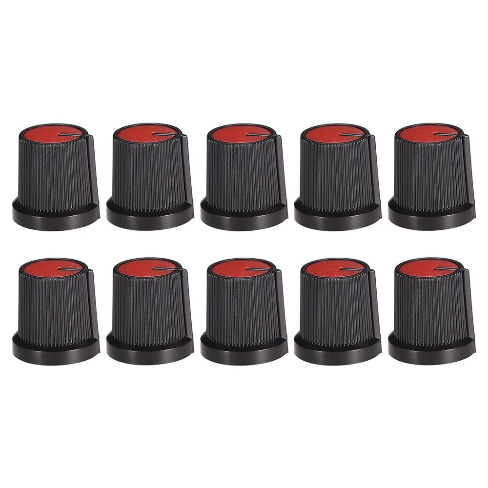 10Pcs 6mm Knob for Speaker Effect Pedal Amplifier Potentiometer Knob Black Red