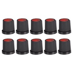 10Pcs 6mm Knob for Speaker Effect Pedal Amplifier Potentiometer Knob Black Red