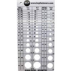 Screw Thread Gauge | Metric And SAE | Recommends Drill Bit & Tap Size (BCP675)