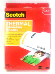 3M Thermal Laminating Pouches 5″x7″ Pack of 100 Pouches TP5903-100
