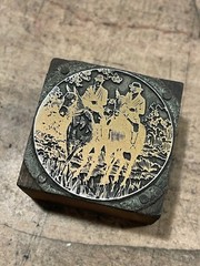 Printing Letterpress Printers Block Two Men On Horses / Horse (1543)