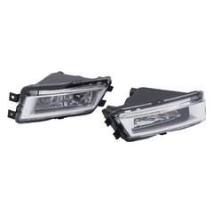 Pair Front Halogen Fog Lights Lamps with Bezels & TrimFor VW Passat 2012-2015 11