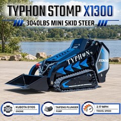 New TYPHON STOMP Kubota D1105 25HP Mini Skid Steer Loader w 1 Attachment Option