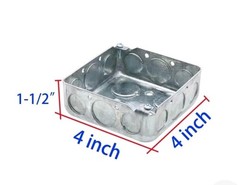 PercyEffie 10 Pack 4″ Square Electrical Box, 1-1/2” Deep Metal Electrical Box