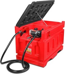 Portable 48 Gallon (180 Liter) Fuel Tank With 12V Fuel transfer pump 15GPM