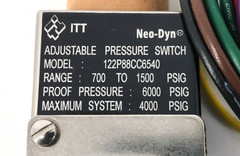New ITT 122P88CC6540 Adjustable Pressure Switch 700-1500psig 11A – No Box