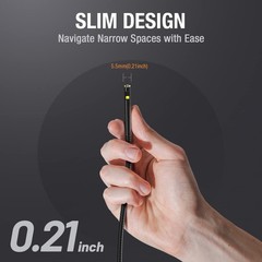 Endoscope Dual Lens 0.21in 9.8FT Borescope Industrial Waterproof NTS500 Monitor