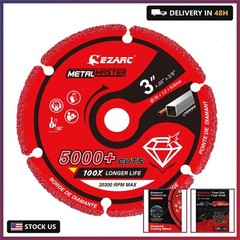 EZARC Diamond Cutting Wheel 3 x 3/8 Inch for Metal, Cut Off Wheel with 5000+ Cut