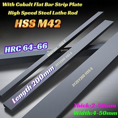HSS M42 With Cobalt Flat Bar Strip Plate High Speed Steel Lathe Rod Length 200mm