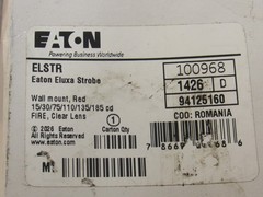 ELSTR Eaton Eluxa strobe, LED, wall, red, clear lens, 15/30/75/110/135/185 cd