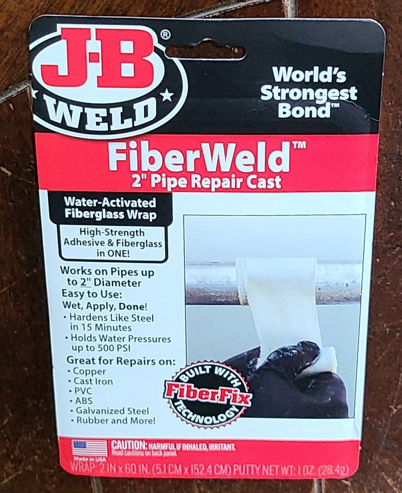 J-B Weld FiberWeld 2″ Pipe Repair Cast -Water Activated Fiberglass Wrap- #38260