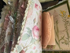 Handmade Lace Prayer book Junk Journal Antique Photo Embellished Chunky/HUGE!!