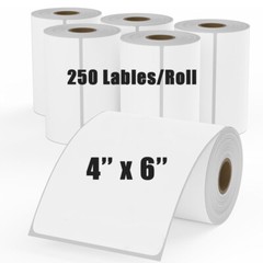 4″x6″ Direct Thermal Shipping Labels 250 Per Roll For Zebra 2844 ZP450 Eltron