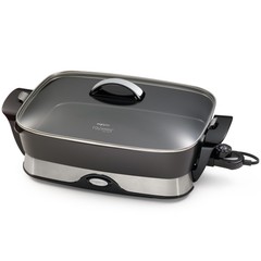 Presto Electric Foldaway Nonstick Skillet with Tempered Glass Lid, 16″, Black