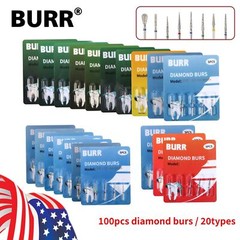 Dent Diamond Burs for fit High Speed Handpiece Medium FG 1.60mm 20 fixed types