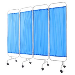 Blue Medical Privacy Screen Waterproof Oxford Cloth Privacy Screen With 8 Wheels