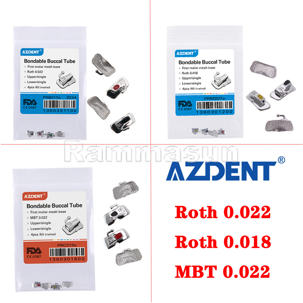 dental ortodoncia Tubos bucales adheribles 1er molar Roth MBT 022/018 AZDENT