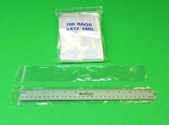 2×12 Zippit RELOC Bags Clear 2 Mil Poly 100 Pcs Reclosable Zip Seal Lock 2x 12″