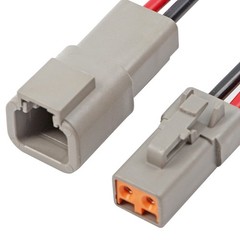 4pairs DTP 2 Pin Connector 12AWG Cable Wire 2 Way Waterproof Plug Wiring Harness