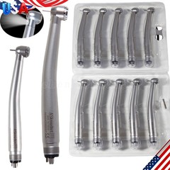 10 ASkeadnt NEW Dental High Speed HANDPIECES Fast Turbine Push Button 4-H