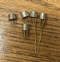 (5) 2N1306 Germanium NPN Transistors NOS Gold Leads JAN