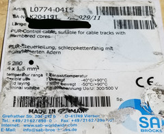 SAB 7740415 16/4C S-200 Continuous Flexing Cable Chain Track 300/500V Gray /25ft