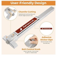 BEAMNOVA 27.5 in Commercial Door Push Bar Panic Exit Device with Exterior Lever