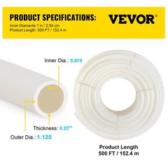 1in x 500ft PEX-B With Cutter & 5 Clamps Non-Barrier White