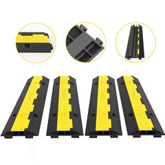 Cable Protector Ramp 2-Channels Modular Speed Bump Hump Rubber 11000 Lbs. Load f
