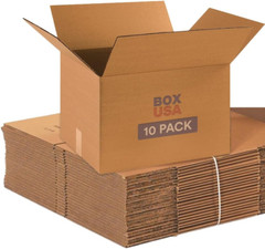 Moving Boxes Medium 18″L X 14″W X 12″H 10-Pack | Corrugated Cardboard Boxes
