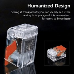 90 Pack Connectors Reusable Wire Clamp Terminal Blocks Compact Wire Connector*/+