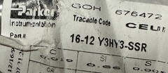 Parker 16-12 Y3HY3-SSR Auto Butt Weld Fitting