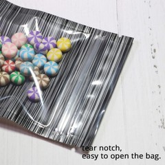 Multi-Sizes Black Glossy Flat Clear Front Foil Reusable Zip Lock Pouch Bag M3