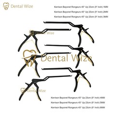 Bayonet Kerrison Rongeur Set, Black 9″ – 45° Up, 1mm–6mm (6 Pieces)