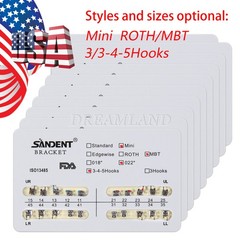 1-10 Kits Dental Orthodontic Bracket Braces Mini Roth/MBT 022 345/3 Hooks mx