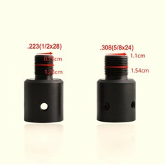 Ruger 1022 10-22 Muzzle Brake Adapter 1/2-28 & 5/8-24 Thread Combo TPI .223 .308
