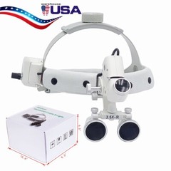 3.5X Medical Surgical Headband Binocular Loupes Magnifier with LED Head Light 5W