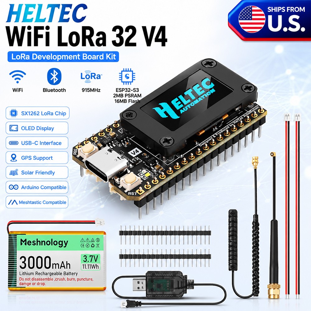 ESP32 LoRa V4 Wireless Development Board Supports GPS and Solar for Meshtastic