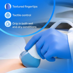 Chemo-Rated Fingertip-Textured Blue Nitrile Exam Gloves, Blue Medical Nitrile Gl
