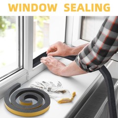 4 Rolls 1-1/2 Inch W x 1-1/2 Inch H Foam Weather Stripping with Adhesive 8 ft…