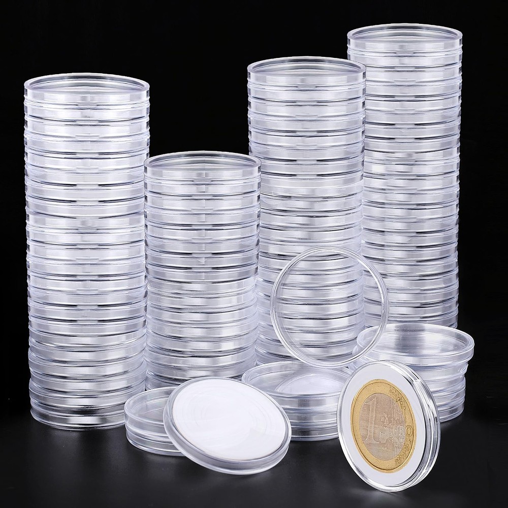 180P Clear Plastic Coin Capsules, Dollar Holder, 40mm 180P, Transparent