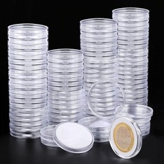 180P Clear Plastic Coin Capsules, Dollar Holder, 40mm 180P, Transparent