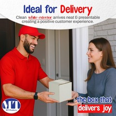 MT Products White Corrugated Cardboard Shipping Boxes 7″ x 7″ x 7″ – Pack of 10