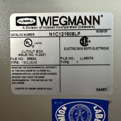 Hubbell-Wiegmann N1C121608LP Enclosure, 12x16x8 NEMA 1 New In Box