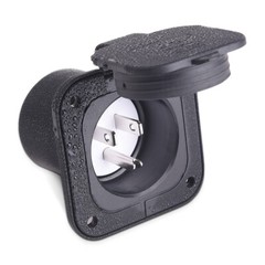 125V 15A Shore Power Inlet Port Plug NEMA 5-15P Male Receptacle RV Flanged Inlet