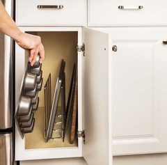 One Vertical U-Shaped Kitchen Cabinet Tray Divider Organizer In Polished Chrome
